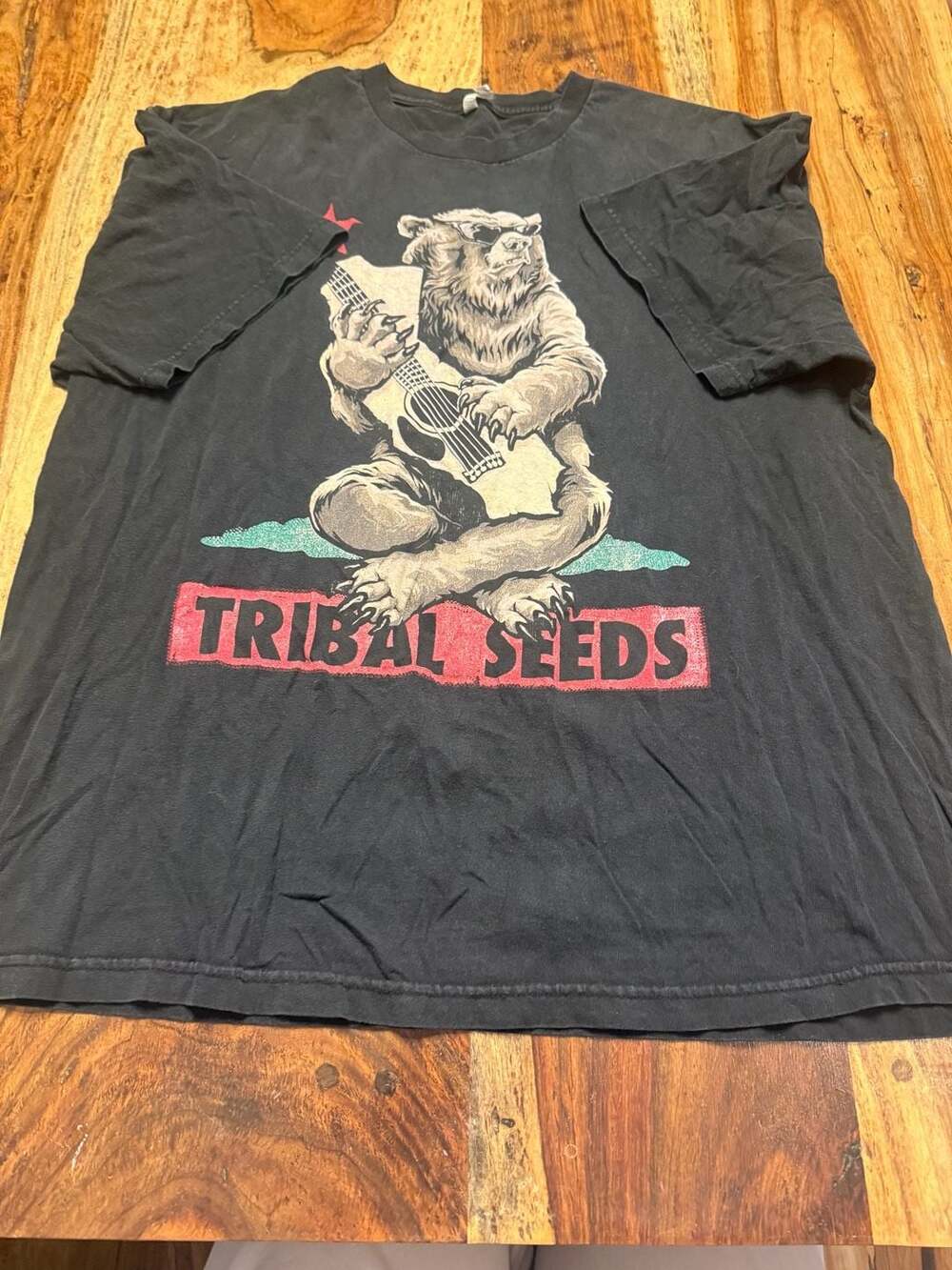 Tribal Seeds Reggae Band California Bear Guitar Black T-Shirt Size 2XL